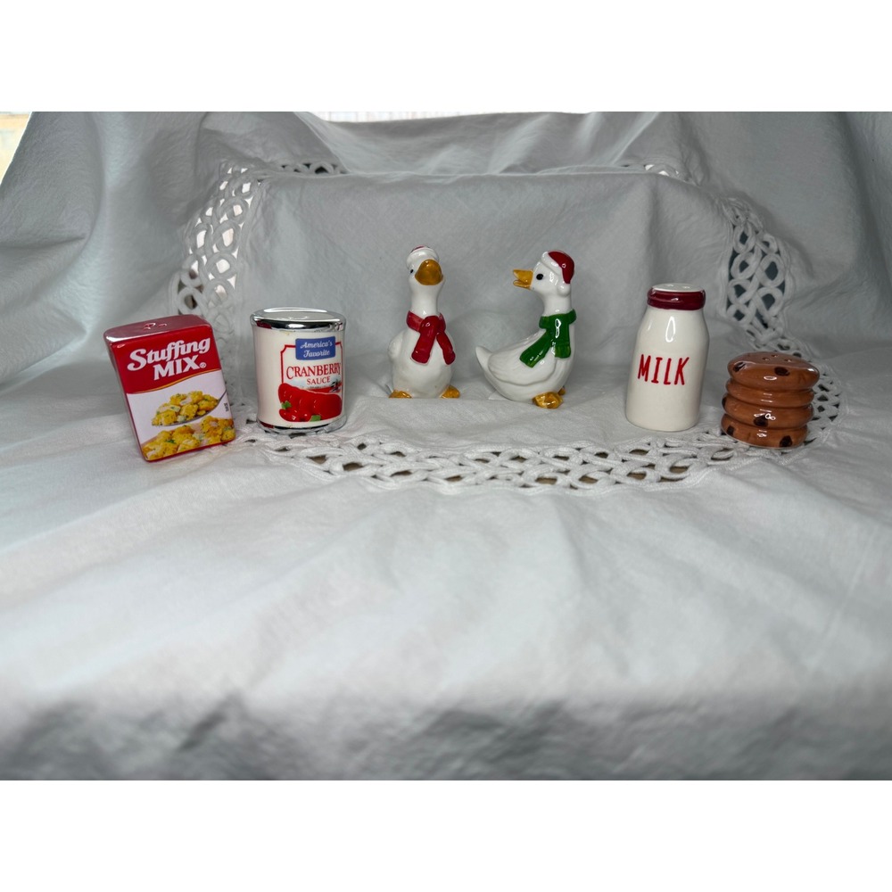 Cracker Barrel Christened Thanksgiving Salt & Pepper Shakers Lot of 6 NWT
